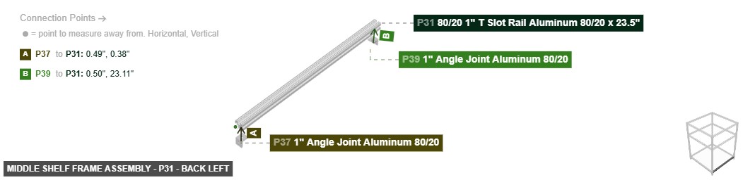Middle Shelf Frame Assembly - Part 80/20 1