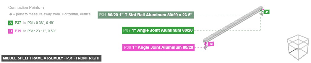 Middle Shelf Frame Assembly - Part 80/20 1