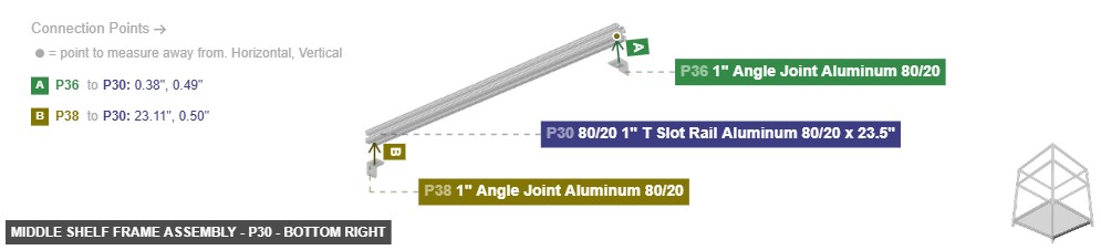 Middle Shelf Frame Assembly - Part 80/20 1