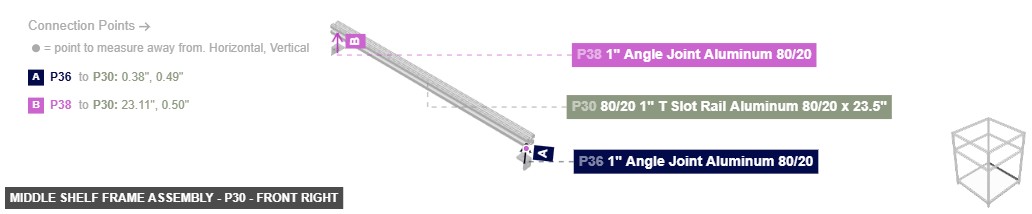 Middle Shelf Frame Assembly - Part 80/20 1