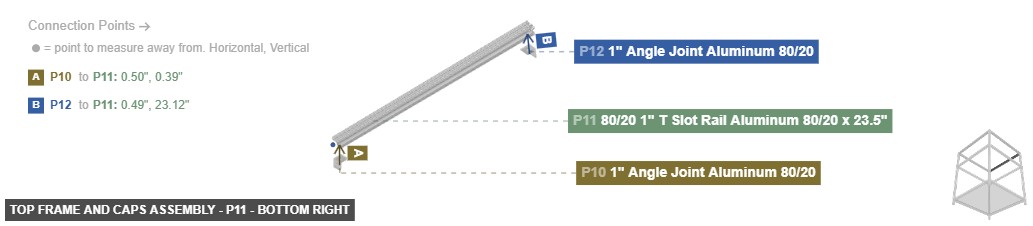 Top Frame and Caps Assembly - Part 80/20 1