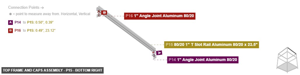 Top Frame and Caps Assembly - Part 80/20 1