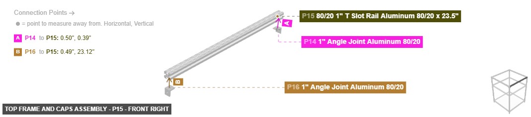 Top Frame and Caps Assembly - Part 80/20 1