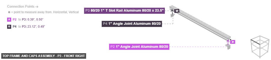 Top Frame and Caps Assembly - Part 80/20 1