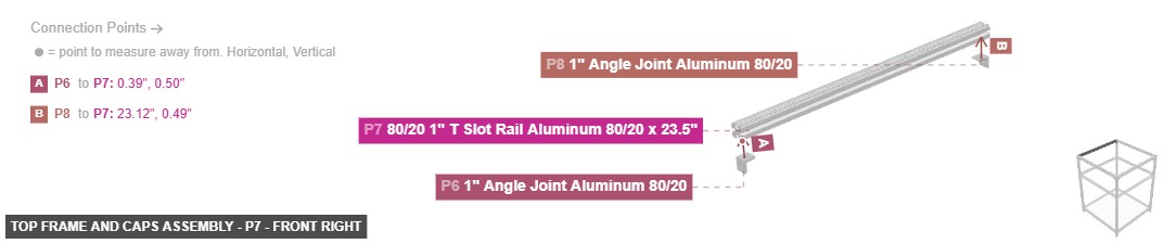 Top Frame and Caps Assembly - Part 80/20 1