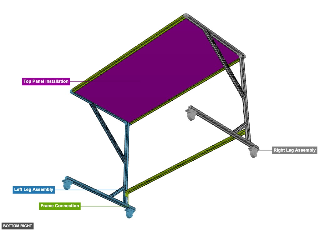 Aluminum 8020 Desk - Overview bottom_right