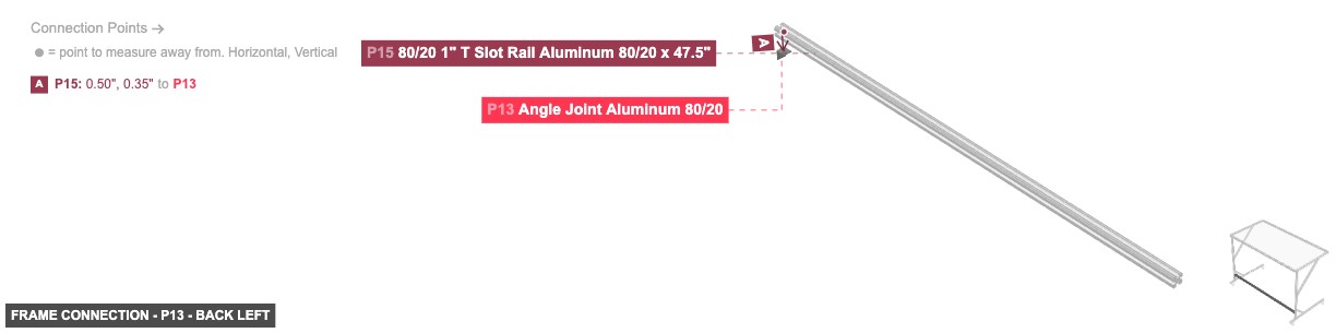 Frame Connection - Part Angle Joint Aluminum 80/20 - back_left