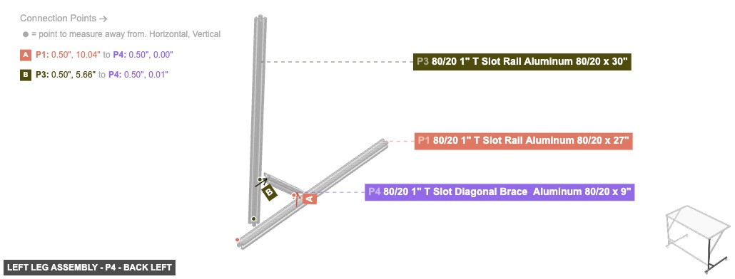 Left Leg Assembly - Part 80/20 1