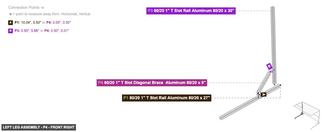 Left Leg Assembly - Part 80/20 1