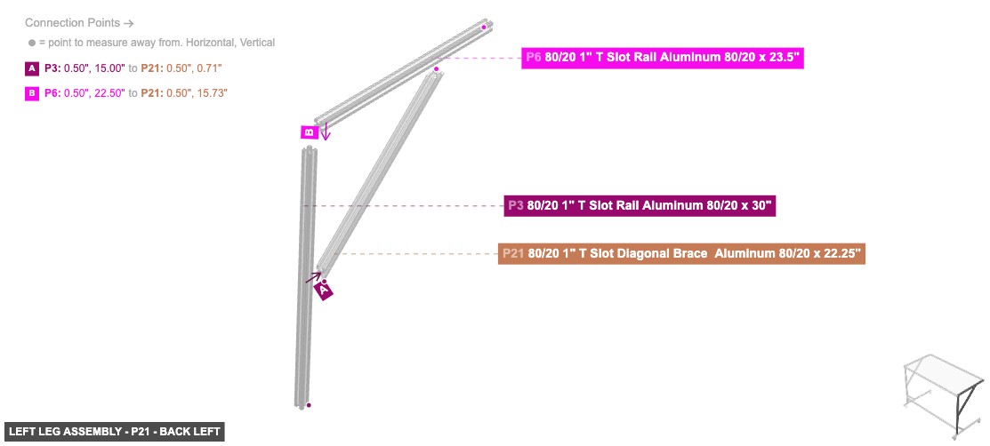 Left Leg Assembly - Part 80/20 1