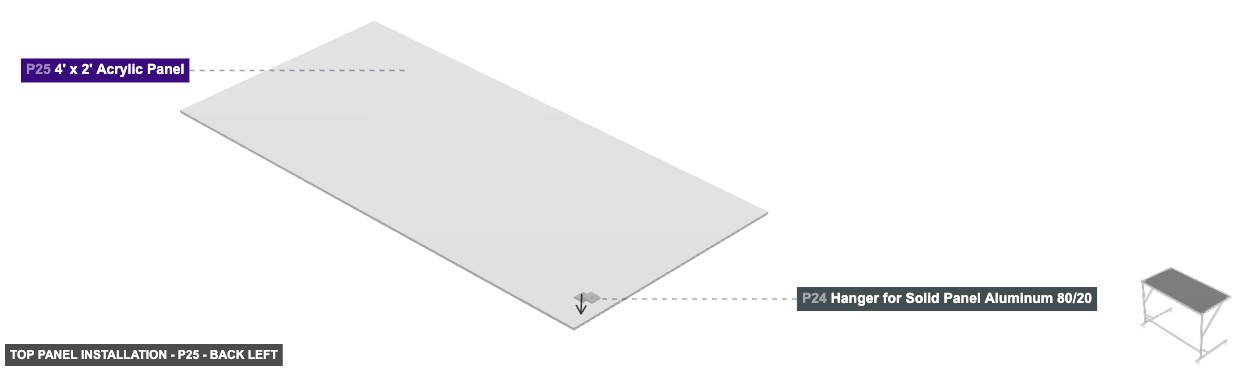 Top Panel Installation - Part 4' x 2' Acrylic Panel - back_left