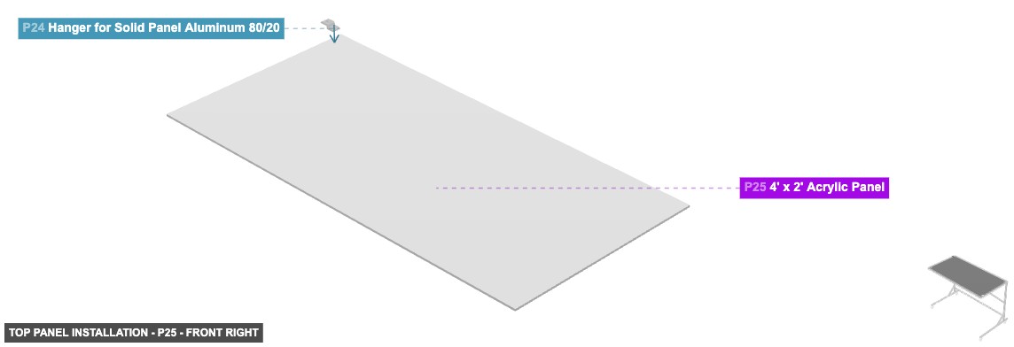 Top Panel Installation - Part 4' x 2' Acrylic Panel - front_right