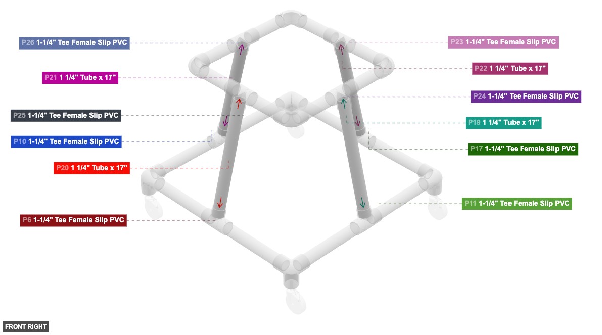 Assembly of Vertical Supports and Frame Combination - front_right