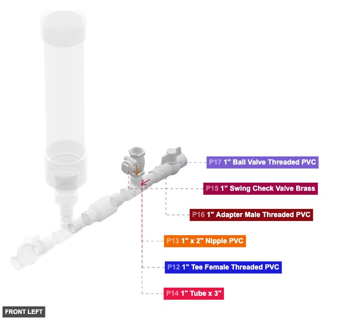 Assembly of Delivery Valve and Outlet - front_left