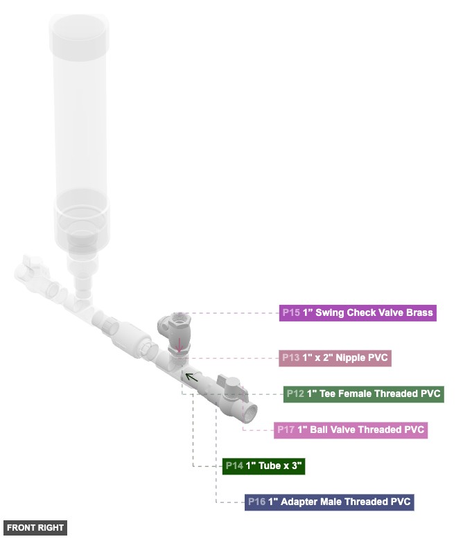 Assembly of Delivery Valve and Outlet - front_right