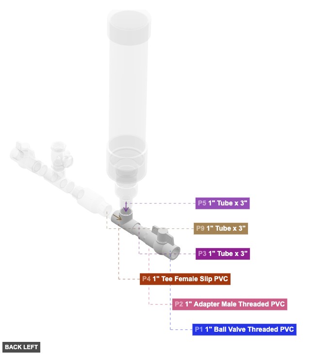Assembly of Drive Pipe Inlet and Main Tee - back_left
