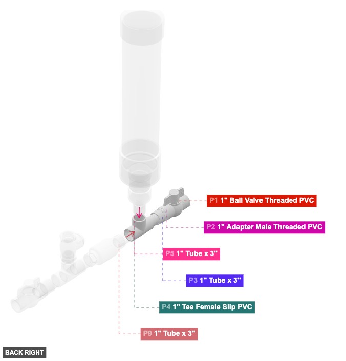 Assembly of Drive Pipe Inlet and Main Tee - back_right