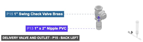 Delivery Valve and Outlet - Part 1” Swing Check Valve Brass - back_left