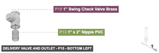 Delivery Valve and Outlet - Part 1” Swing Check Valve Brass - bottom_left