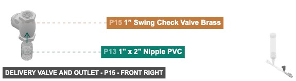 Delivery Valve and Outlet - Part 1” Swing Check Valve Brass - front_right