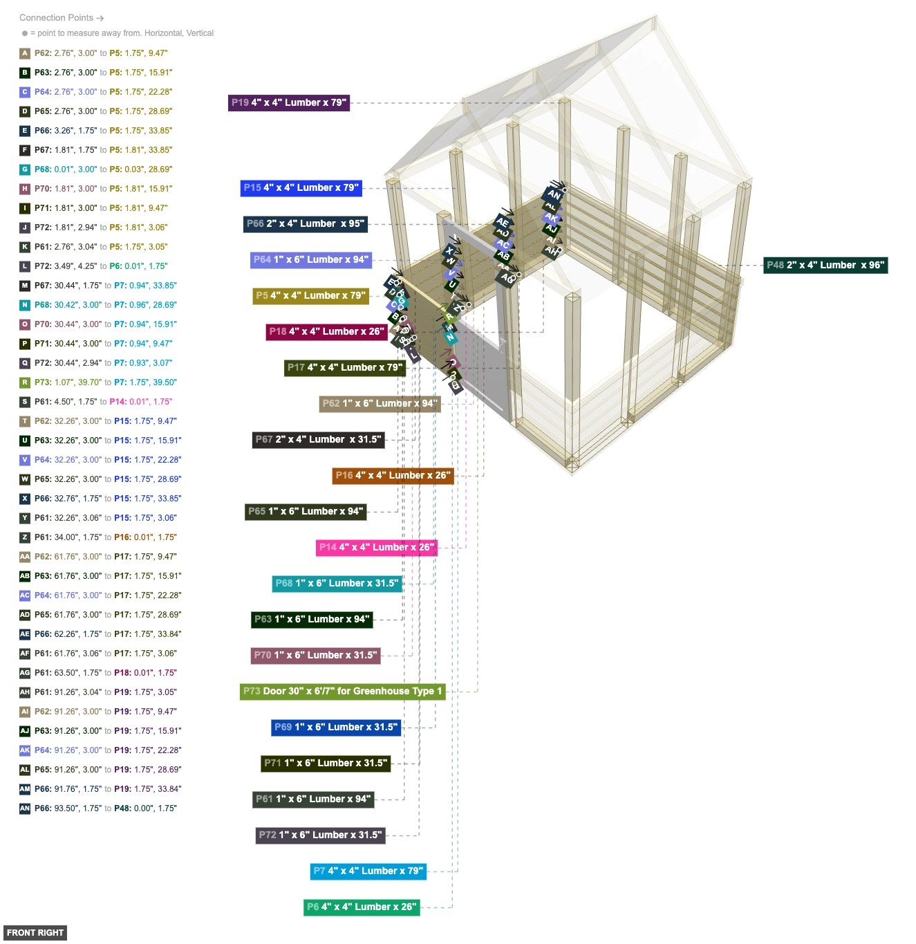 Assembly of Left Wall Cladding and Door - front_right
