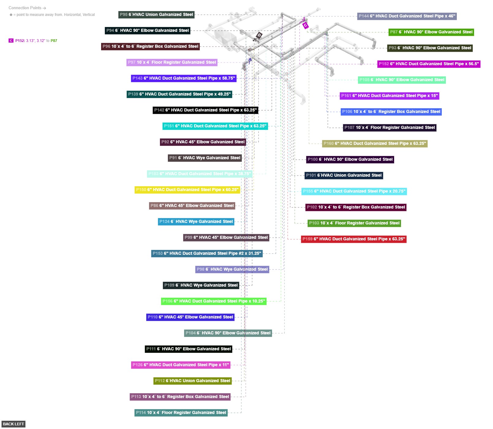 Assembly of Group 11: Complex Branch C Assembly - back_left