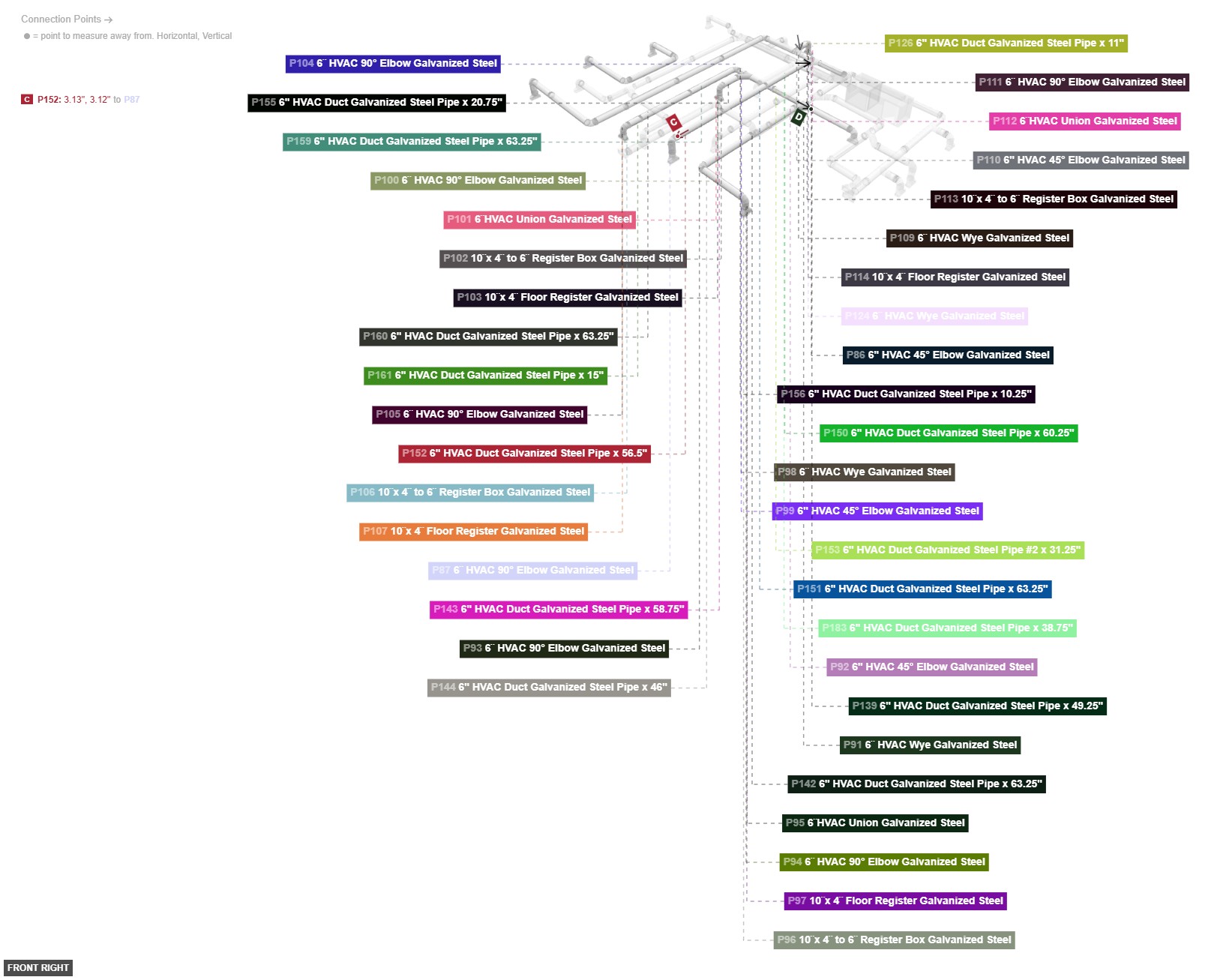 Assembly of Group 11: Complex Branch C Assembly - front_right