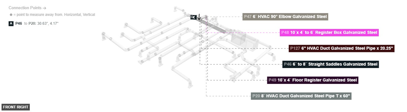 Assembly of Group 5: Front Branch - P20 Register Run - front_right