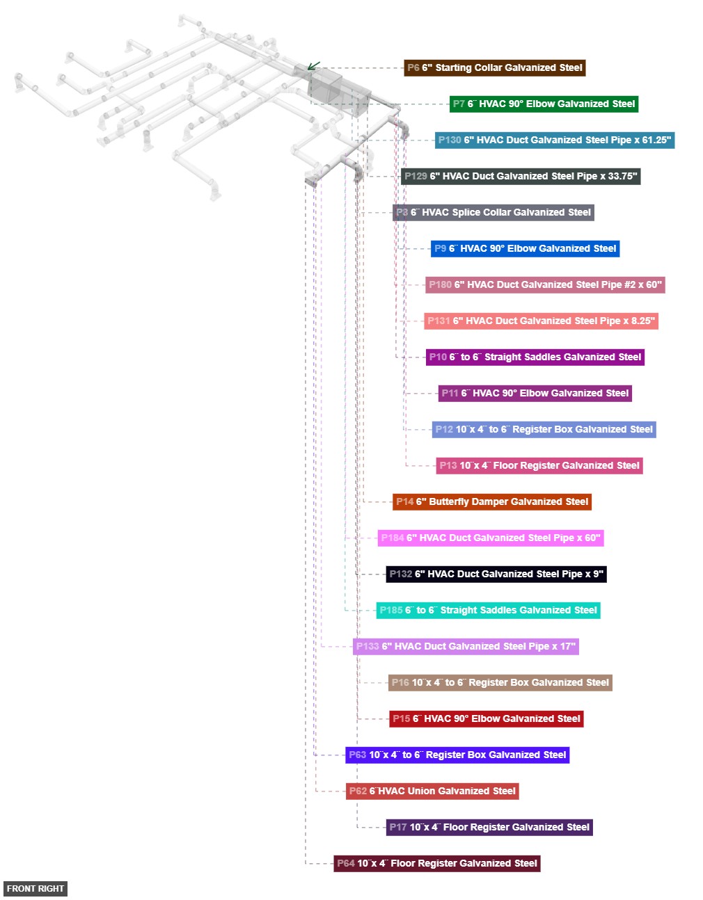 Assembly of Group 2: Rear Branch Assembly - front_right