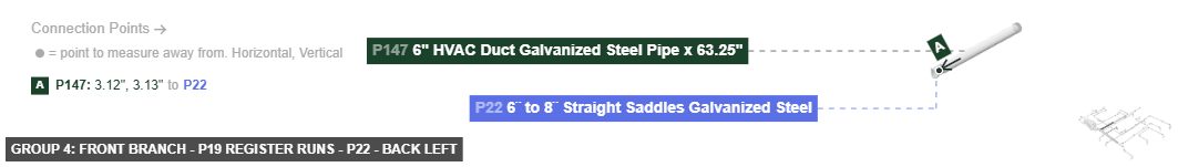 Group 4: Front Branch - P19 Register Runs - Part 6¨ to 8¨ Straight Saddles Galvanized Steel - back_left