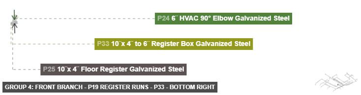Group 4: Front Branch - P19 Register Runs - Part 10¨x 4¨ to 6¨ Register Box Galvanized Steel - bottom_right