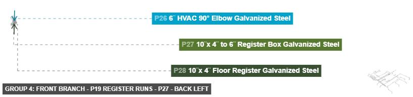 Group 4: Front Branch - P19 Register Runs - Part 10¨x 4¨ to 6¨ Register Box Galvanized Steel - back_left