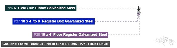 Group 4: Front Branch - P19 Register Runs - Part 10¨x 4¨ to 6¨ Register Box Galvanized Steel - front_right