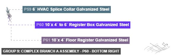 Group 9: Complex Branch A Assembly - Part 10¨x 4¨ to 6¨ Register Box Galvanized Steel - bottom_right