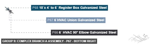 Group 9: Complex Branch A Assembly - Part 6¨HVAC Union Galvanized Steel - bottom_right