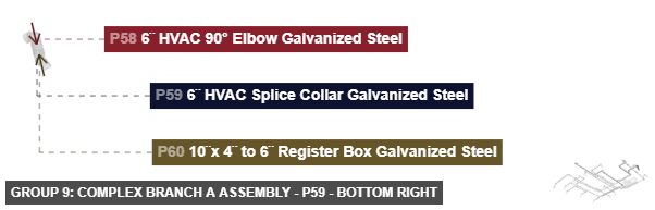 Group 9: Complex Branch A Assembly - Part 6¨ HVAC Splice Collar Galvanized Steel - bottom_right