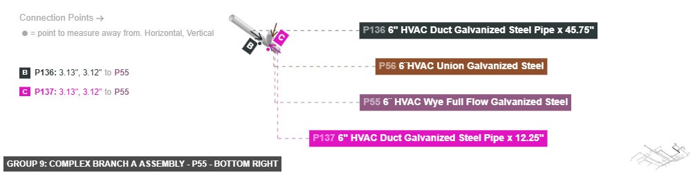 Group 9: Complex Branch A Assembly - Part 6¨ HVAC Wye Full Flow Galvanized Steel - bottom_right