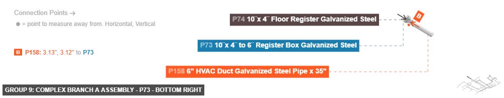 Group 9: Complex Branch A Assembly - Part 10¨x 4¨ to 6¨ Register Box Galvanized Steel - bottom_right