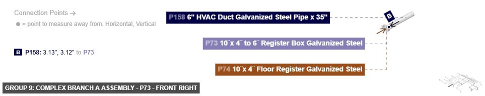 Group 9: Complex Branch A Assembly - Part 10¨x 4¨ to 6¨ Register Box Galvanized Steel - front_right