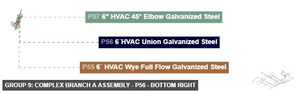 Group 9: Complex Branch A Assembly - Part 6¨HVAC Union Galvanized Steel - bottom_right