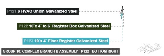 Group 10: Complex Branch B Assembly - Part 10¨x 4¨ to 6¨ Register Box Galvanized Steel - bottom_right