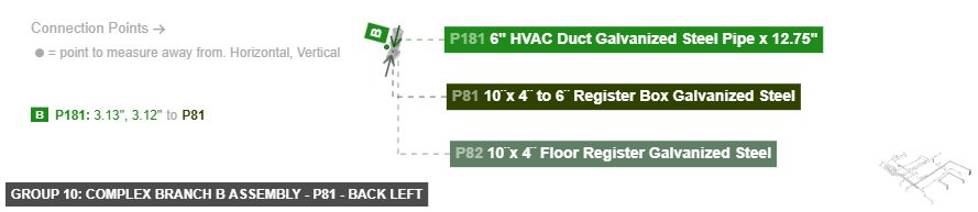 Group 10: Complex Branch B Assembly - Part 10¨x 4¨ to 6¨ Register Box Galvanized Steel - back_left