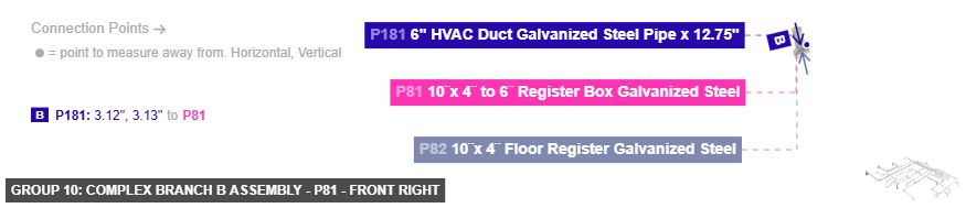 Group 10: Complex Branch B Assembly - Part 10¨x 4¨ to 6¨ Register Box Galvanized Steel - front_right