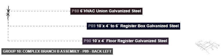 Group 10: Complex Branch B Assembly - Part 10¨x 4¨ to 6¨ Register Box Galvanized Steel - back_left