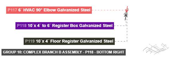 Group 10: Complex Branch B Assembly - Part 10¨x 4¨ to 6¨ Register Box Galvanized Steel - bottom_right