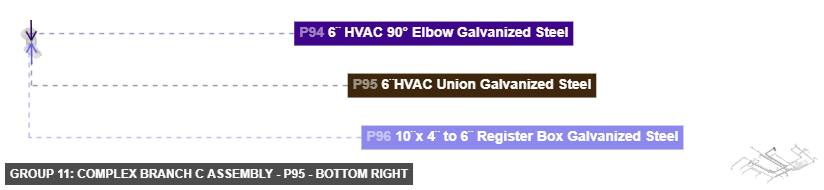 Group 11: Complex Branch C Assembly - Part 6¨HVAC Union Galvanized Steel - bottom_right