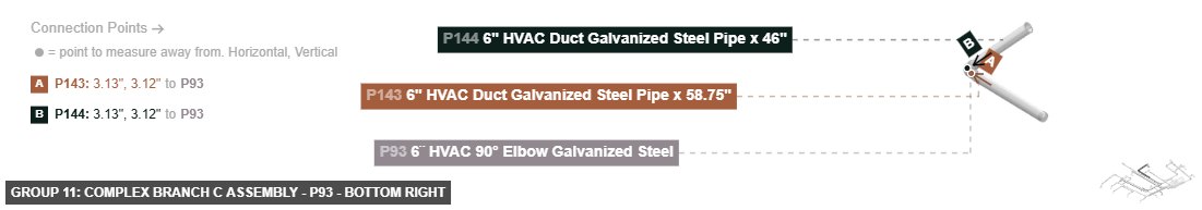 Group 11: Complex Branch C Assembly - Part 6¨ HVAC 90° Elbow Galvanized Steel - bottom_right