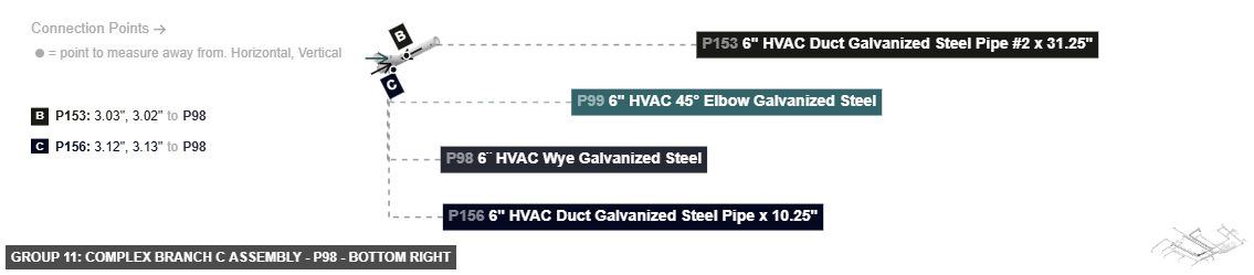 Group 11: Complex Branch C Assembly - Part 6¨ HVAC Wye Galvanized Steel - bottom_right