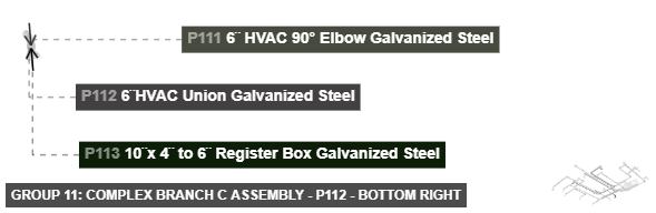 Group 11: Complex Branch C Assembly - Part 6¨HVAC Union Galvanized Steel - bottom_right