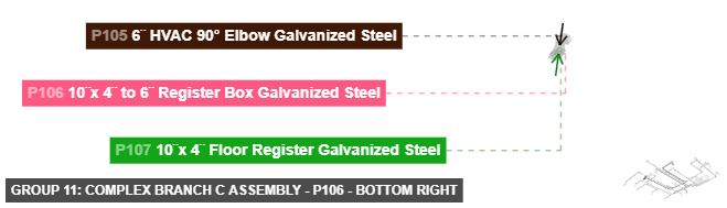 Group 11: Complex Branch C Assembly - Part 10¨x 4¨ to 6¨ Register Box Galvanized Steel - bottom_right